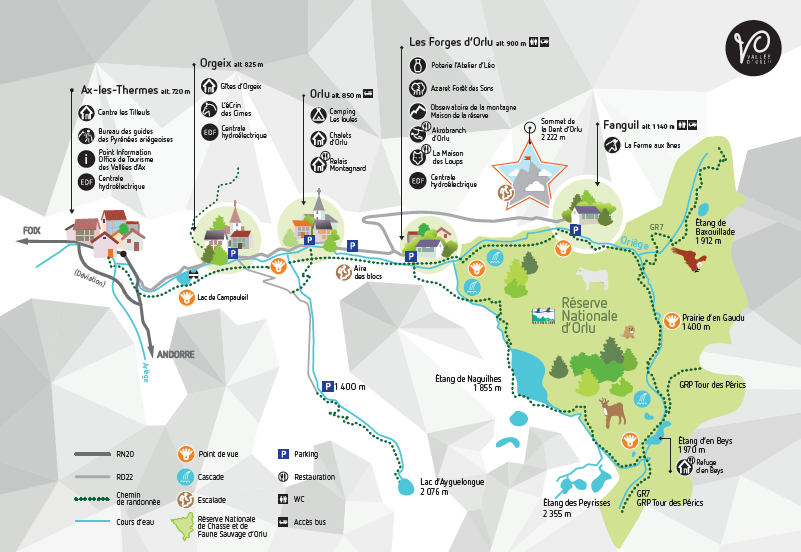 Carte de la vallée d'Orlu