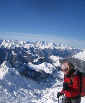Uscita di sci alpinismo con gli amici al Mont Ceint