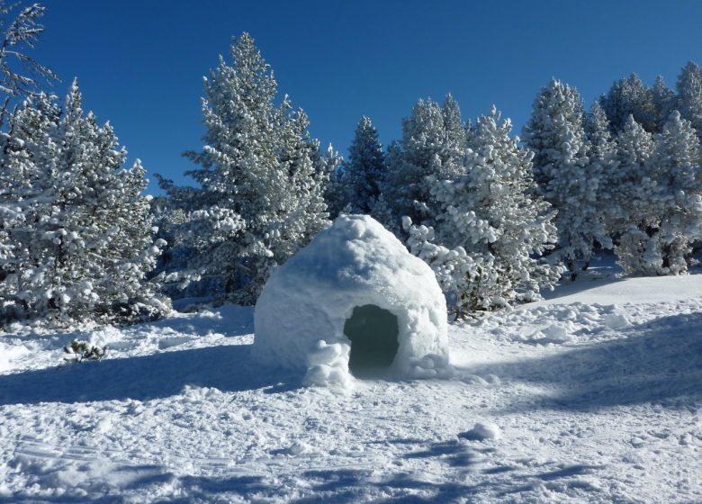 Costruzione di igloo con Angaka Village Nordique