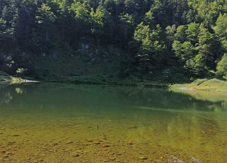 Pond of Guzet by the waterfall of Ars