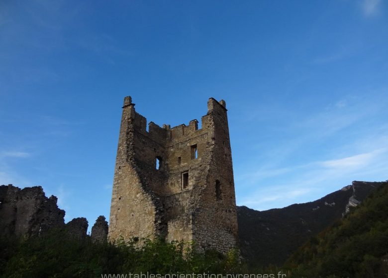 Taula d’orientació del castell de Miglos