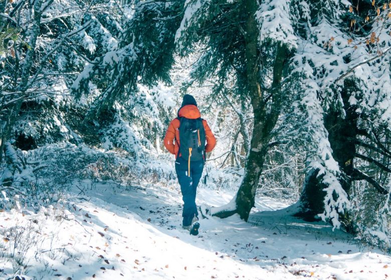 Cap du Carmil op sneeuwschoenen