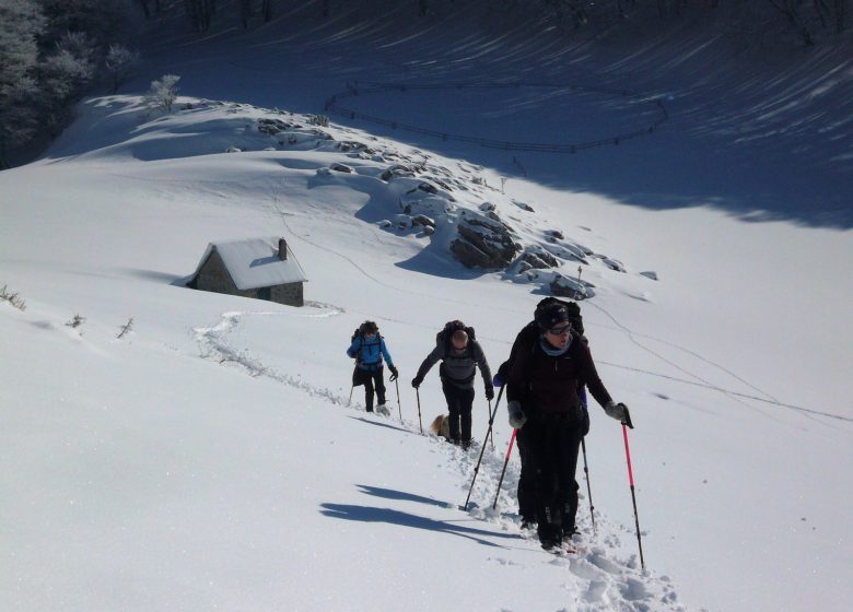 Soulane du Biros (pass and peak of Arraing in return) in winter