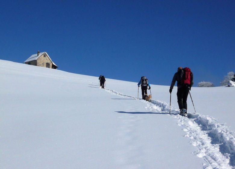 Soulane du Biros (pass and peak of Arraing in return) in winter