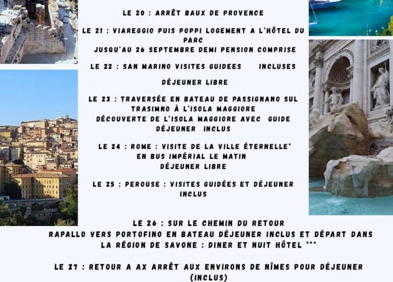 Voyage « Escapade en Italie » avec le comité de jumelage d’Ax-les-Thermes